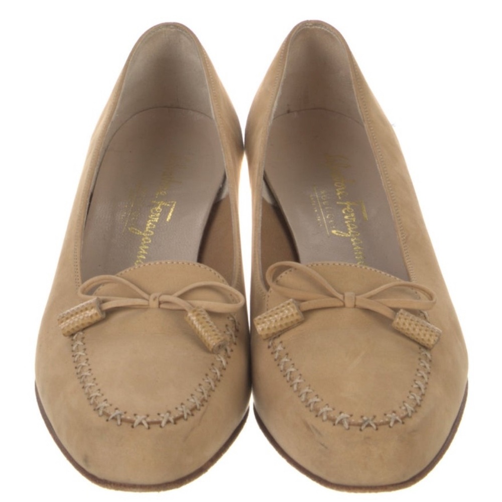 Salvatore Ferragamo Tan Suede Loafers